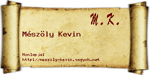 Mészöly Kevin névjegykártya